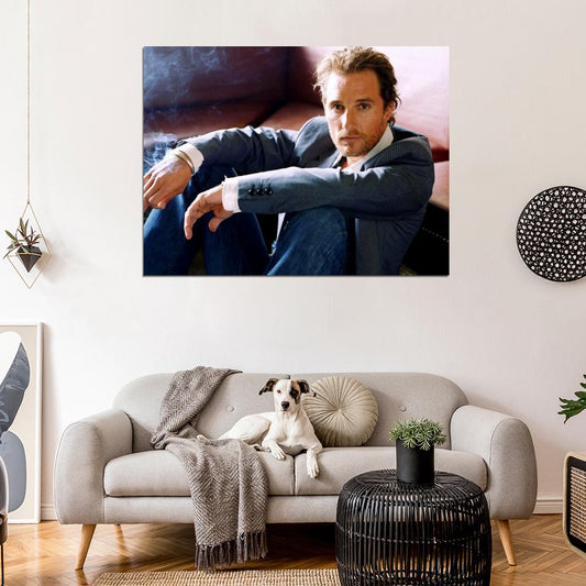 Matthew McConaughey Jacket Sofa Hot Handsome Actor Wall Art Print Poster
