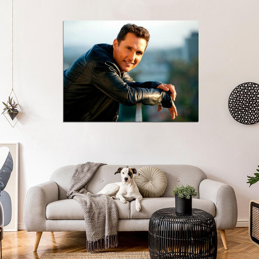Matthew McConaughey Leather Jacket Handsome Rare Wall Art Print Poster