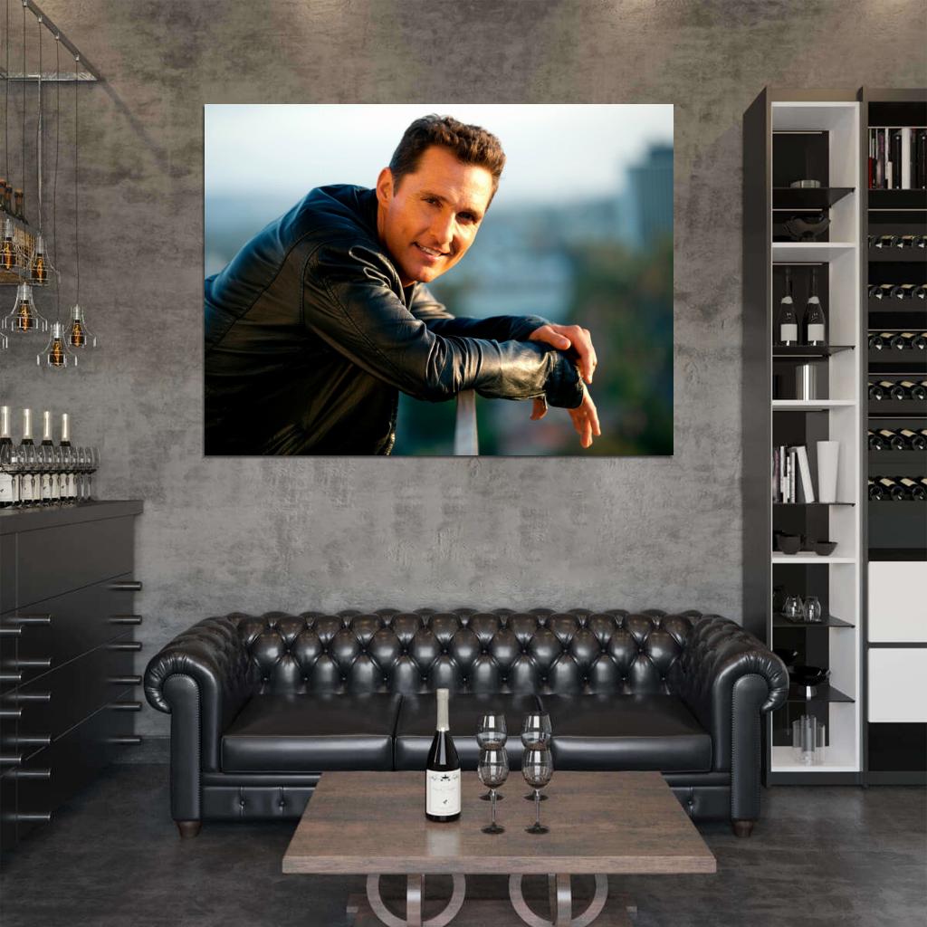 Matthew McConaughey Leather Jacket Handsome Rare Wall Art Print Poster