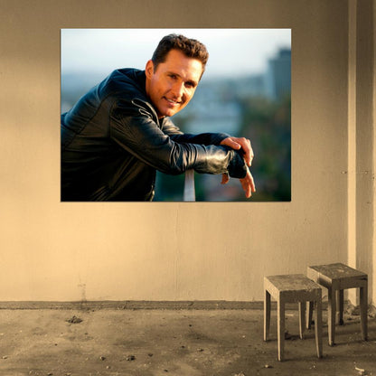 Matthew McConaughey Leather Jacket Handsome Rare Wall Art Print Poster