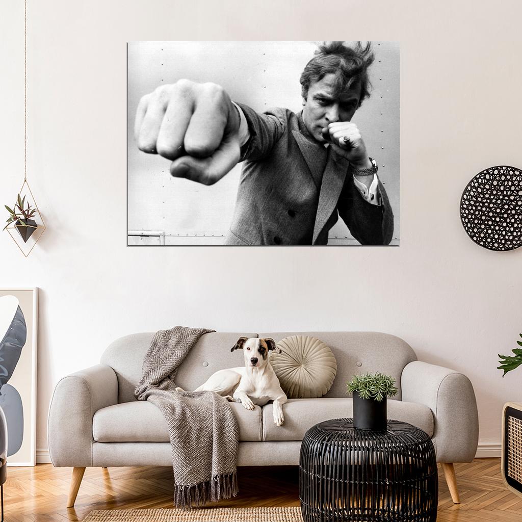 Michael Caine BW Punch Young Handsome Actor Rare Wall Art Print Poster