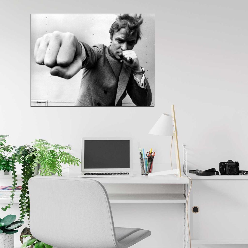 Michael Caine BW Punch Young Handsome Actor Rare Wall Art Print Poster