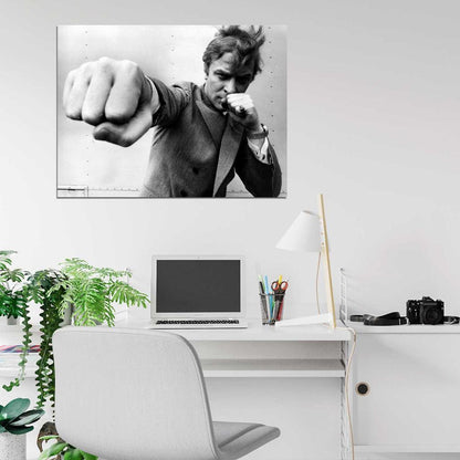 Michael Caine BW Punch Young Handsome Actor Rare Wall Art Print Poster