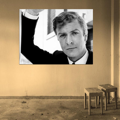 Michael Caine Portrait Young Elegant Actor Retro Rare Wall Art Print Poster