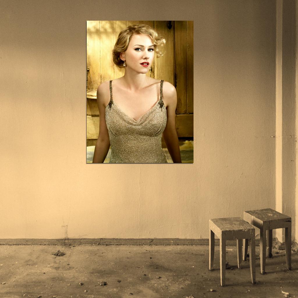 Naomi Watts Golden Dress Hot Beautiful Actress Rare Wall Art Print Poster