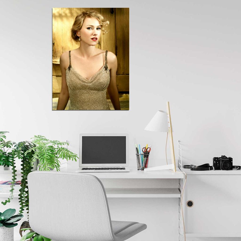 Naomi Watts Golden Dress Hot Beautiful Actress Rare Wall Art Print Poster