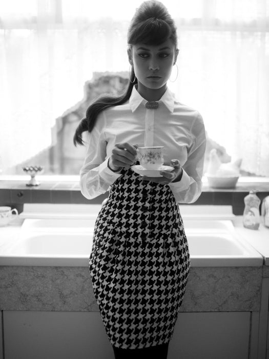 Olga Kurylenko BW Skirt Blouse Teapot Hot Sexy Rare Wall Art Print Poster