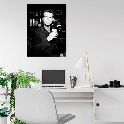 Pierce Brosnan BW Beer Bar Handsome Actor Rare Wall Art Print Poster