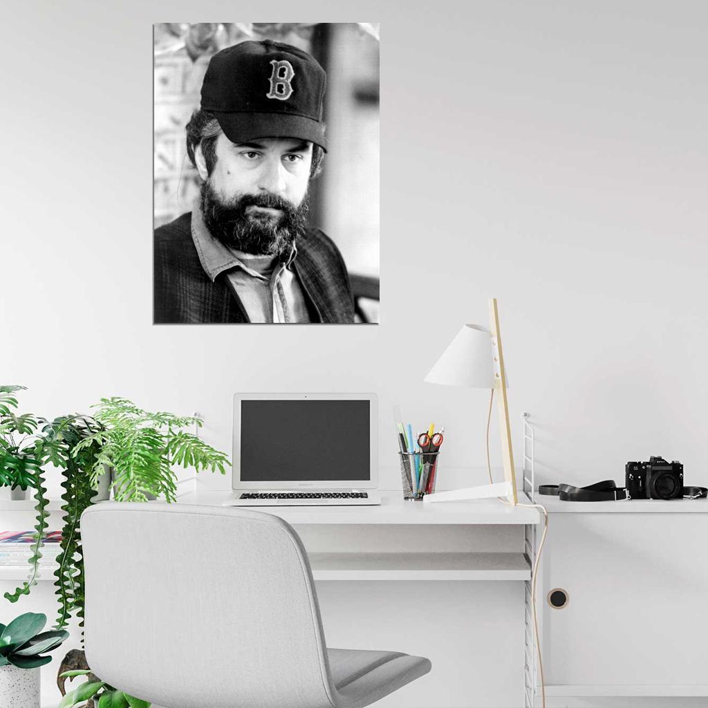 Robert De Niro Beard Cap BW Portrait Handsome Rare Wall Art Print Poster