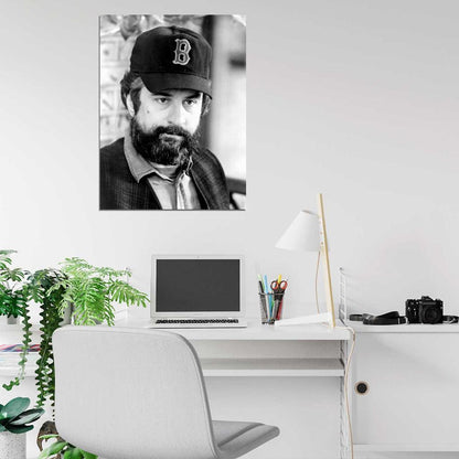 Robert De Niro Beard Cap BW Portrait Handsome Rare Wall Art Print Poster