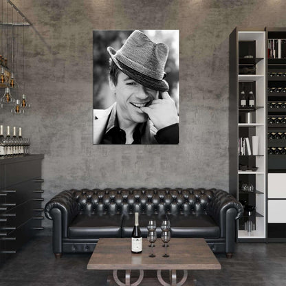 Robert Downey Jr BW Portrait Smile Hat Handsome Rare Wall Art Print Poster