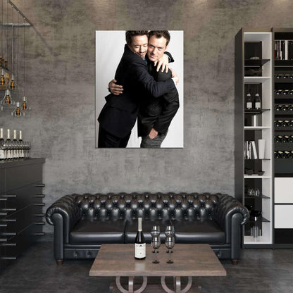 Robert Downey Jr Jude Law Embrace Suit Handsome Rare Wall Art Print Poster