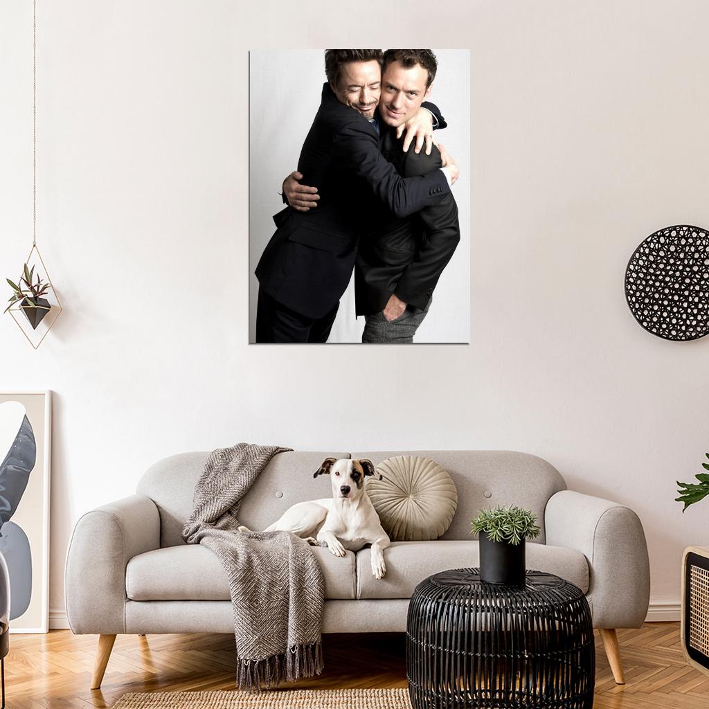 Robert Downey Jr Jude Law Embrace Suit Handsome Rare Wall Art Print Poster
