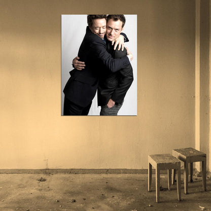 Robert Downey Jr Jude Law Embrace Suit Handsome Rare Wall Art Print Poster