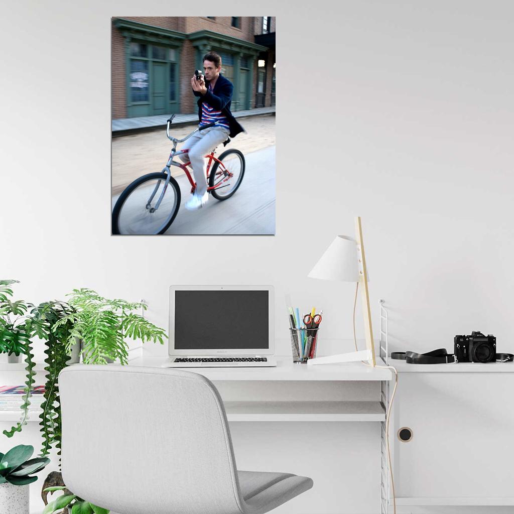 Robert Downey Jr Awesome Bike Pistol Hot Handsome Rare Wall Art Print Poster