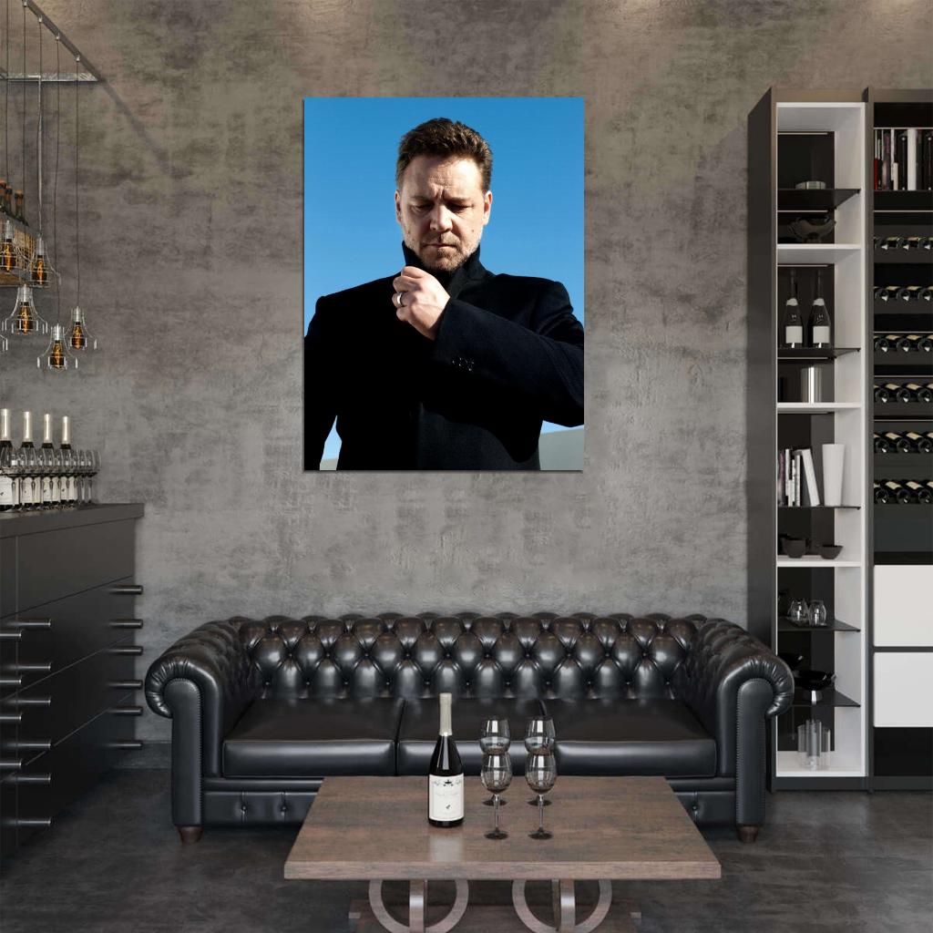 Russell Crowe Overcoat Portrait Handsome Actor Rare Wall Art Print Poster