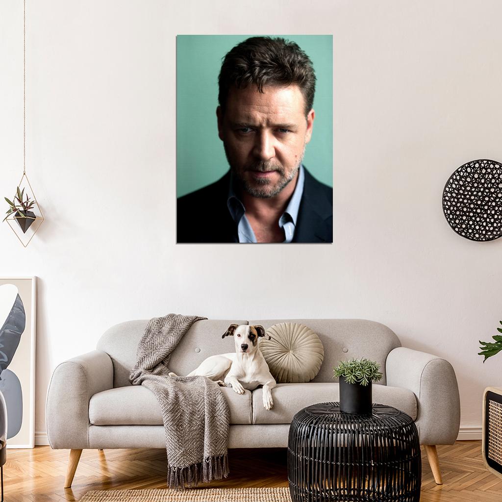 Russell Crowe Look Beard Portrait Handsome Actor Rare Wall Art Print Poster