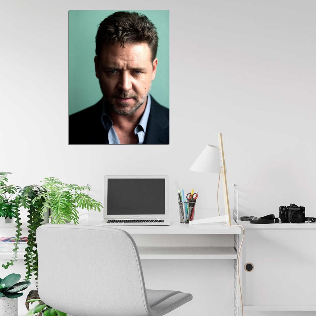 Russell Crowe Look Beard Portrait Handsome Actor Rare Wall Art Print Poster