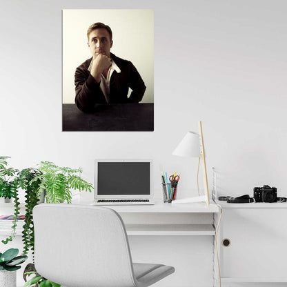 Ryan Gosling Table Amazing Portrait Hot Handsome Rare Wall Art Print Poster
