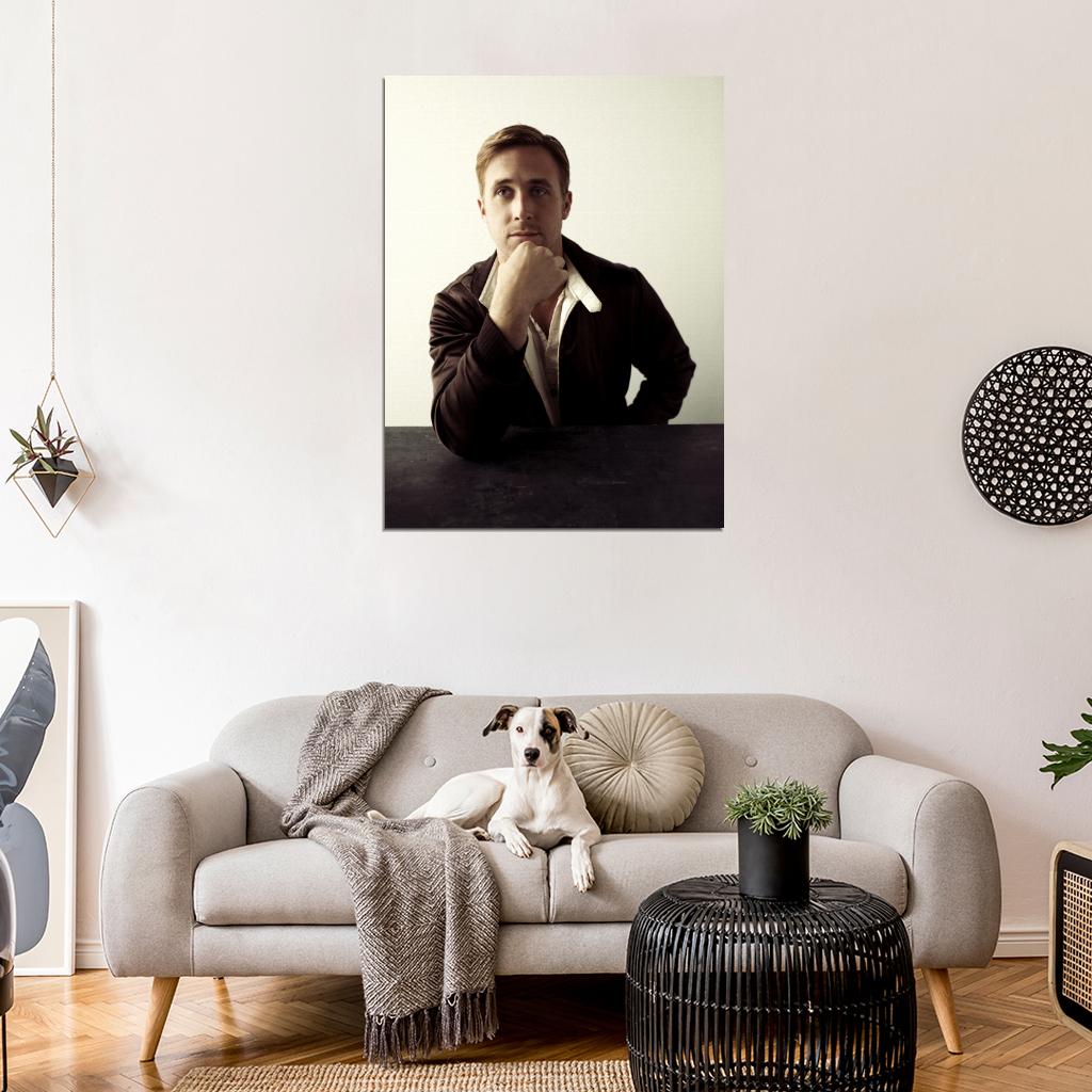 Ryan Gosling Table Amazing Portrait Hot Handsome Rare Wall Art Print Poster