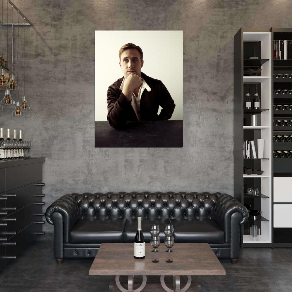 Ryan Gosling Table Amazing Portrait Hot Handsome Rare Wall Art Print Poster