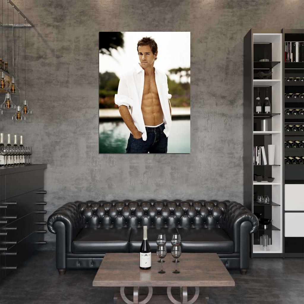 Ryan Reynolds Shirt Body Swimming Pool Hot Handsome Wall Art Print Poster