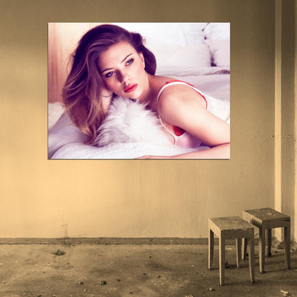 Scarlett Johansson Hair Fur Bed Hot Sexy Seductive Wall Art Print Poster