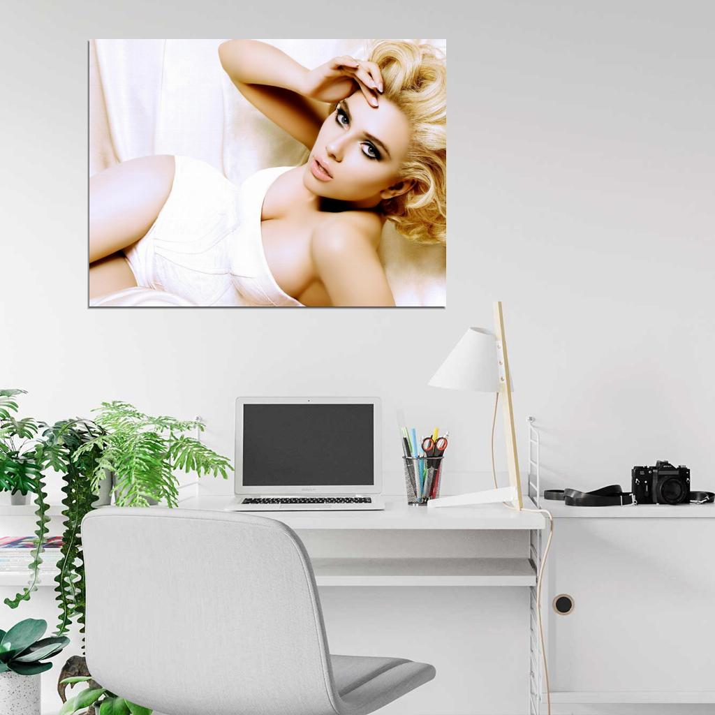Scarlett Johansson Body Cleavage Hot Sexy Seductive Wall Art Print Poster
