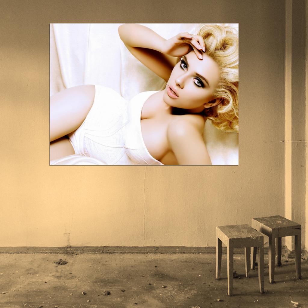 Scarlett Johansson Body Cleavage Hot Sexy Seductive Wall Art Print Poster