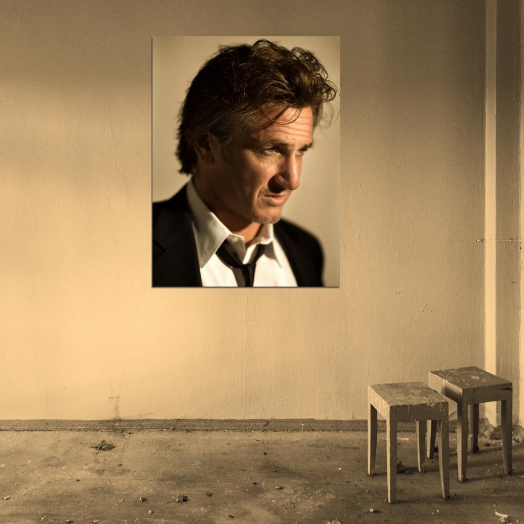 Sean Penn Awesome Portrait Suit Handsome Actor Rare Wall Art Print Poster