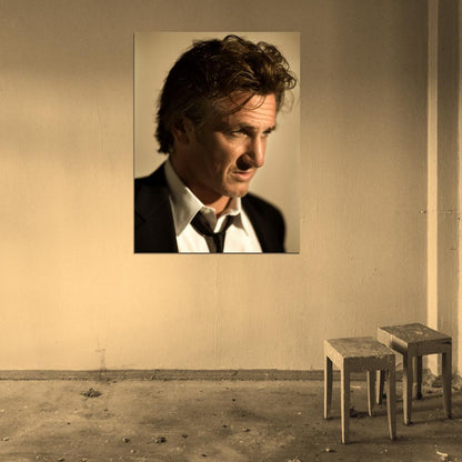 Sean Penn Awesome Portrait Suit Handsome Actor Rare Wall Art Print Poster