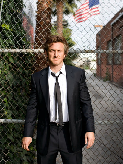 Sean Penn Suit American Flag Elegant Handsome Rare Wall Art Print Poster