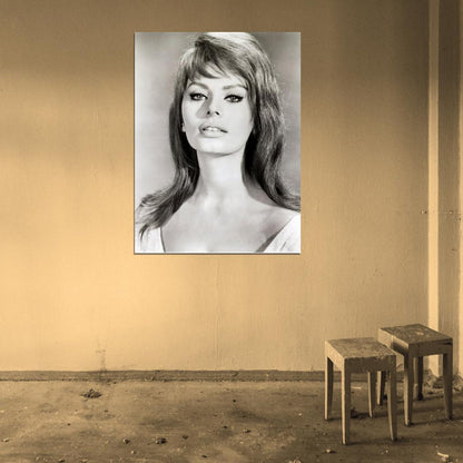 Sophia Loren BW Portrait Hot Sexy Beautiful Retro Rare Wall Art Print Poster