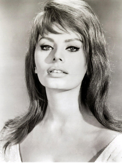 Sophia Loren BW Portrait Hot Sexy Beautiful Retro Rare Wall Art Print Poster