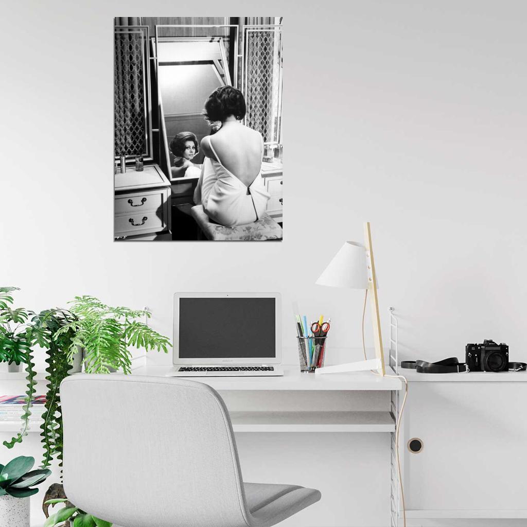 Sophia Loren BW Dress Back Hot Sexy Elegant Retro Rare Wall Art Print Poster