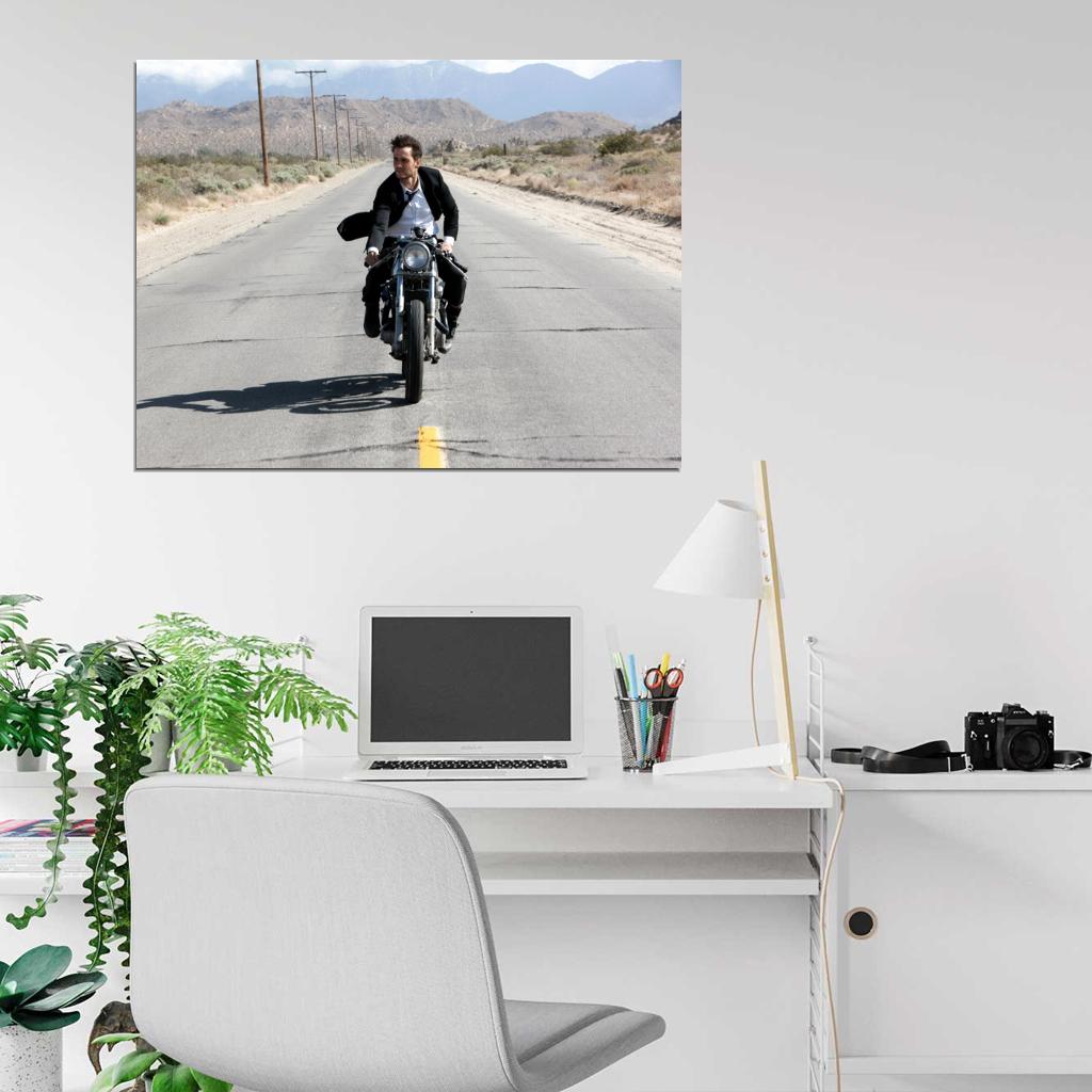 Taylor Kitsch Motorbike Awesome Suit Road Hot Rare Wall Art Print Poster