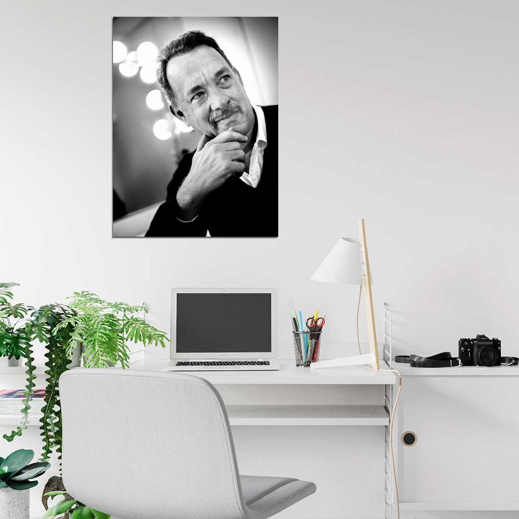 Tom Hanks Brilliant BW Portrait Charming Rare Wall Art Print Poster