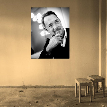 Tom Hanks Brilliant BW Portrait Charming Rare Wall Art Print Poster