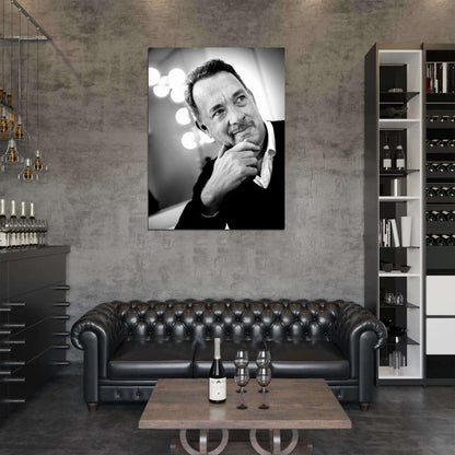 Tom Hanks Brilliant BW Portrait Charming Rare Wall Art Print Poster