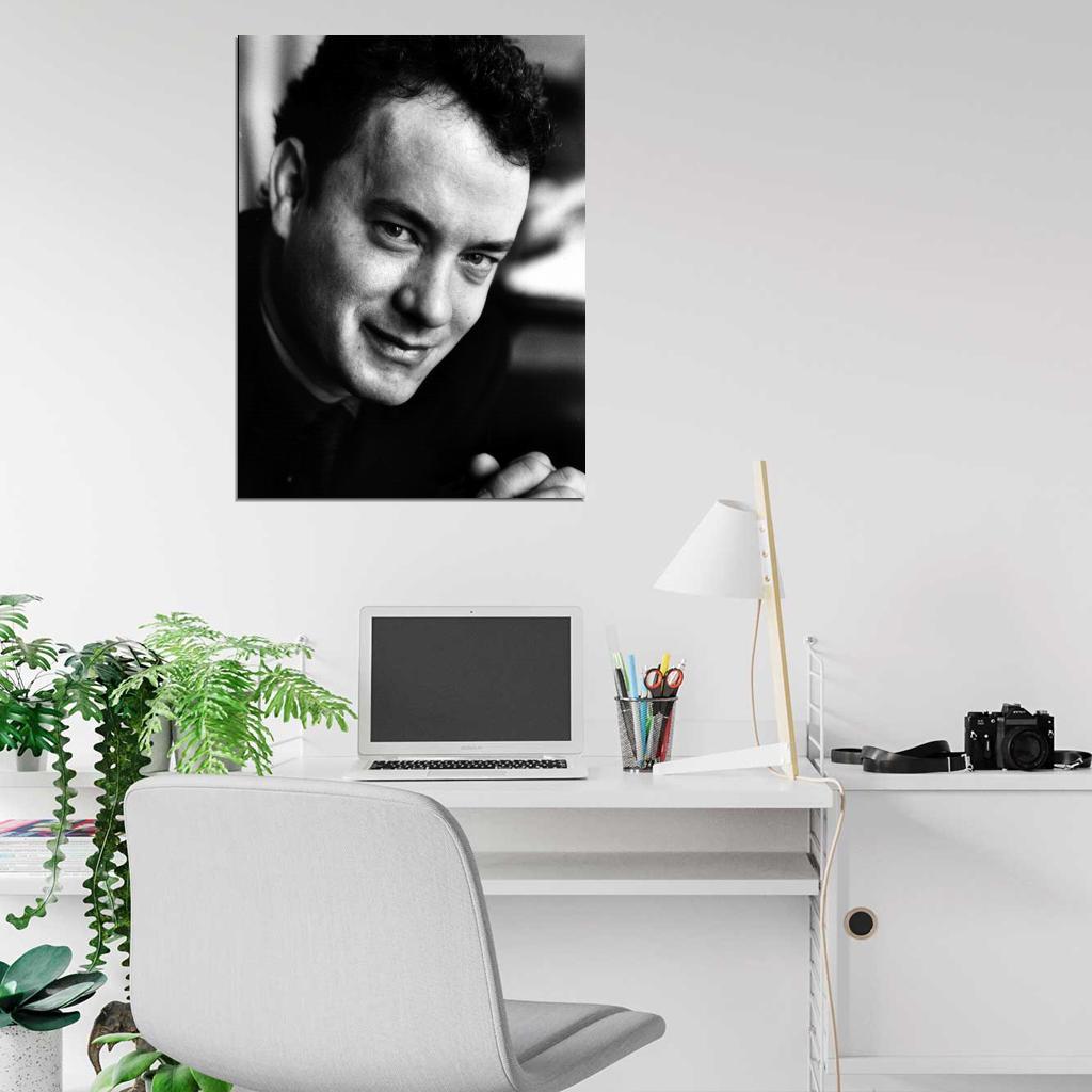 Tom Hanks Amazing BW Portrait Young Handsome Rare Wall Art Print Poster