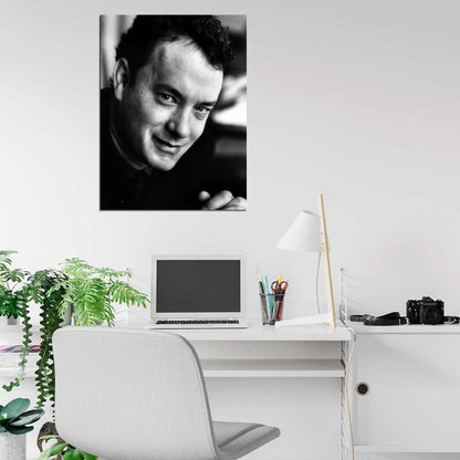 Tom Hanks Amazing BW Portrait Young Handsome Rare Wall Art Print Poster