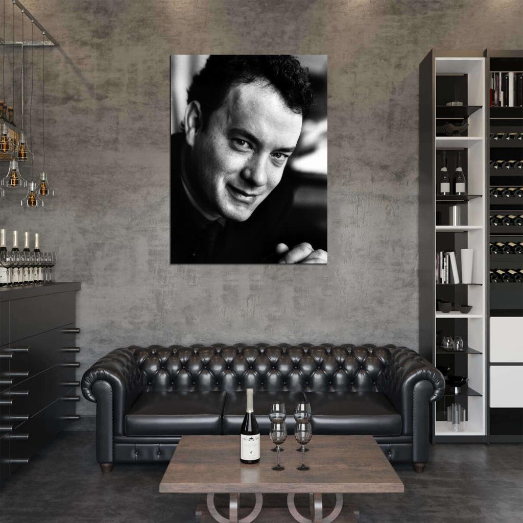 Tom Hanks Amazing BW Portrait Young Handsome Rare Wall Art Print Poster