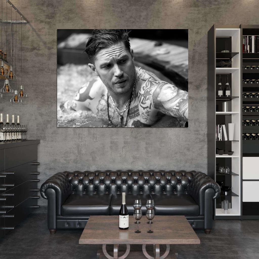 Tom Hardy Awesome Portrait Shirtless Tattoos Rare Wall Art Print Poster