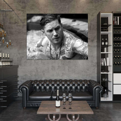 Tom Hardy Awesome Portrait Shirtless Tattoos Rare Wall Art Print Poster