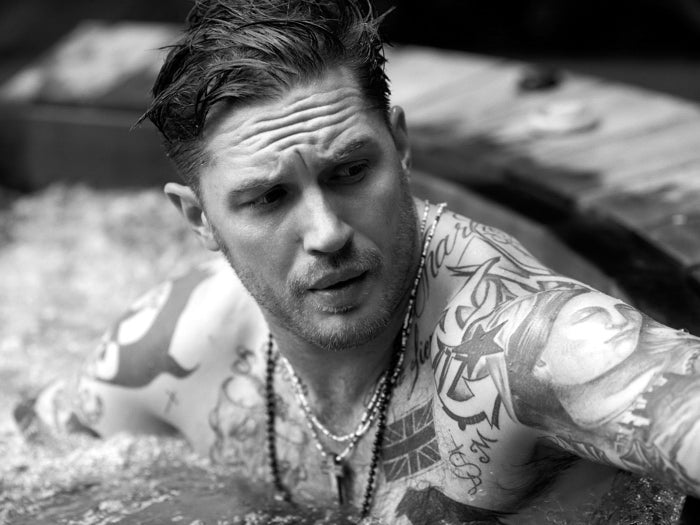 Tom Hardy Awesome Portrait Shirtless Tattoos Rare Wall Art Print Poster