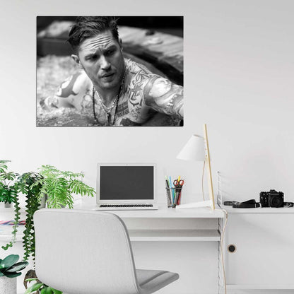 Tom Hardy Awesome Portrait Shirtless Tattoos Rare Wall Art Print Poster