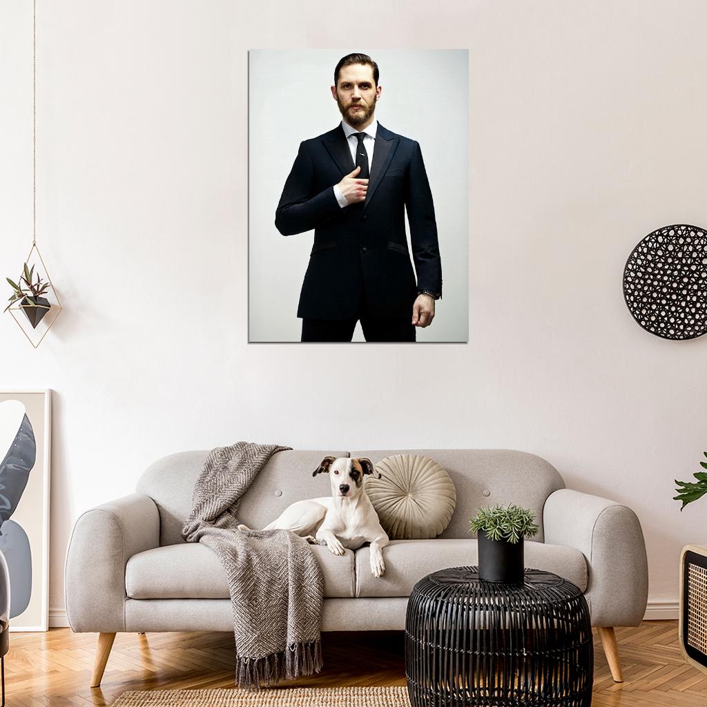 Tom Hardy Suit Beard Badass Handsome Amazing Actor Wall Art Print Poster