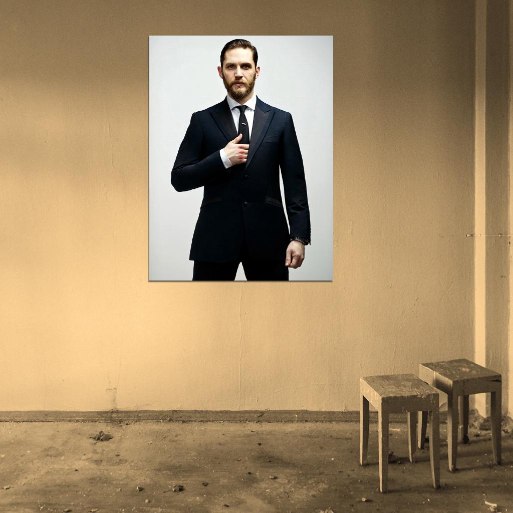 Tom Hardy Suit Beard Badass Handsome Amazing Actor Wall Art Print Poster