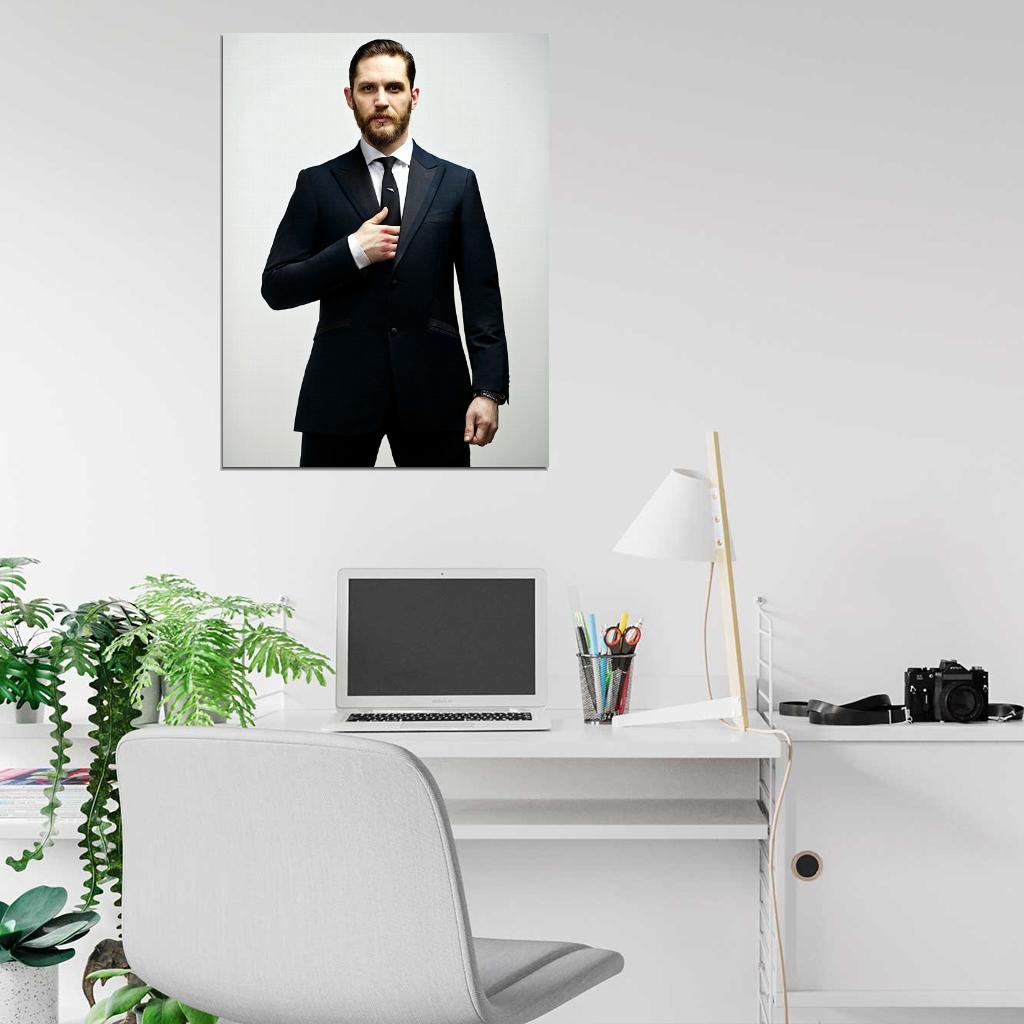 Tom Hardy Suit Beard Badass Handsome Amazing Actor Wall Art Print Poster