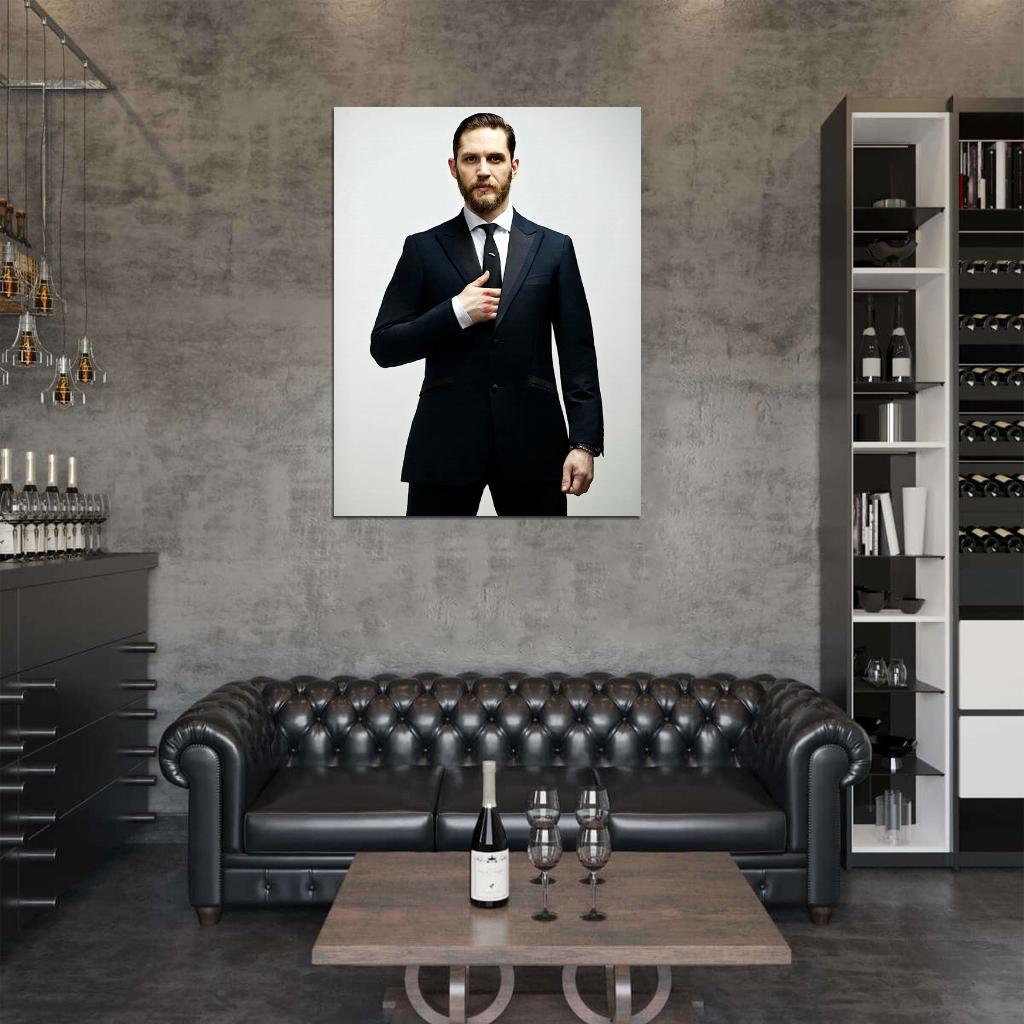 Tom Hardy Suit Beard Badass Handsome Amazing Actor Wall Art Print Poster